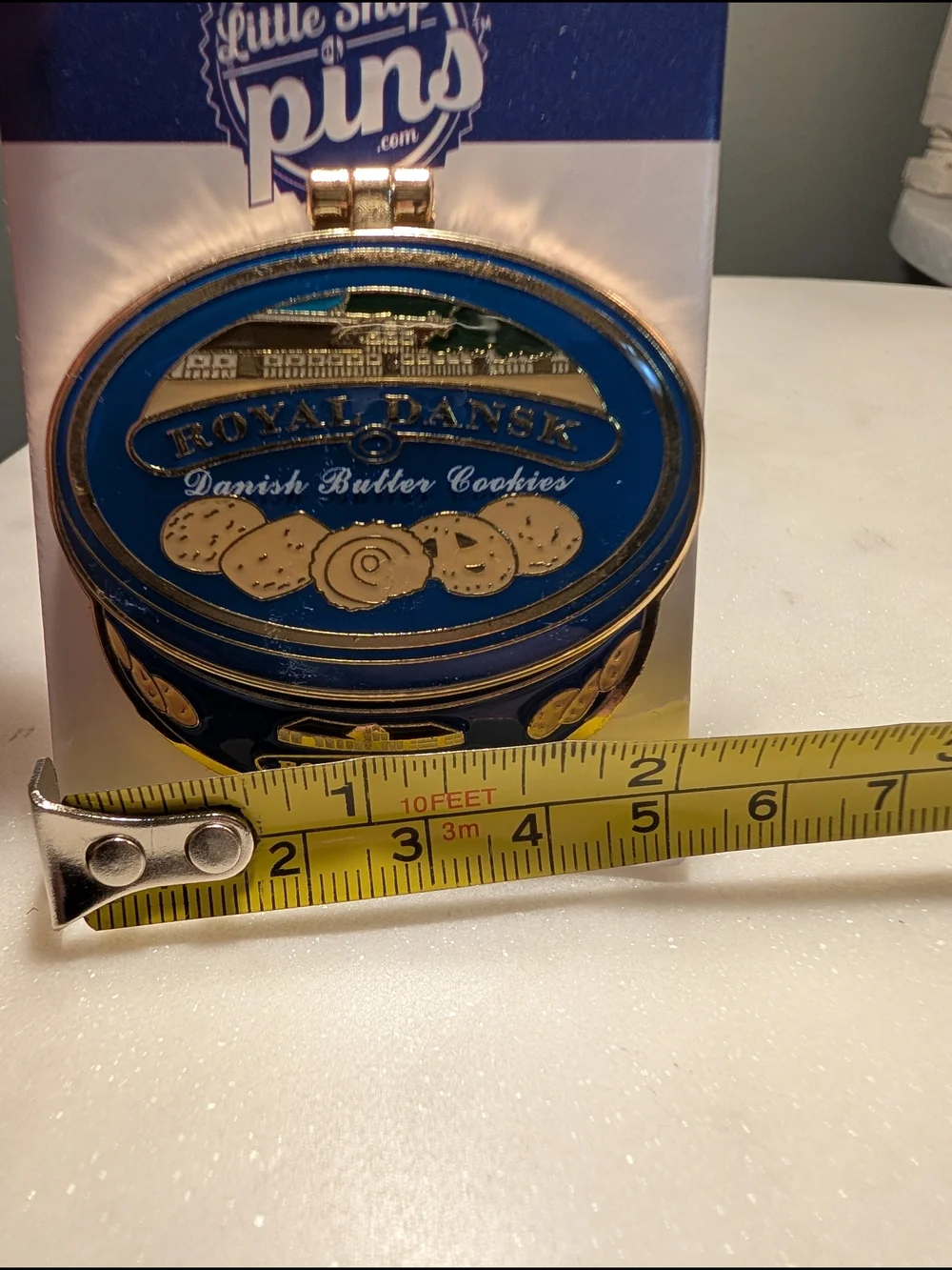 Pin- Grandma's Sewing Kit Royal Dansk Blue Enamel by Little Shop Of Pins